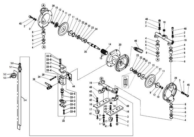 Yamada DP-10BSC-D Drum Pump Repair Parts Exploded View