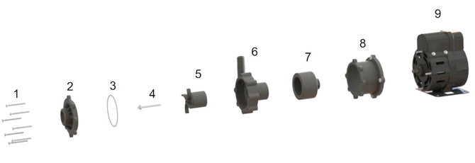Koolair Pump PM1000 Repair Parts Breakdown