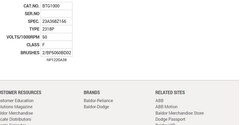 BTG1000 Baldor DC Motors Nameplate
