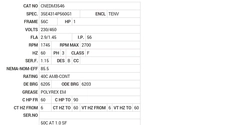 CNEDM3546 Baldor AC Motors Nameplate