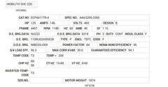ECP4411TR-4 Baldor AC Motors Nameplate