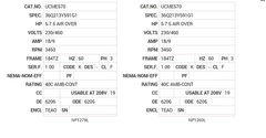 UCME570 Baldor AC Motors Nameplate
