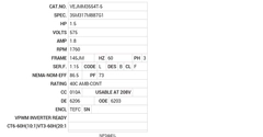 VEJMM3554T-5 Baldor AC Motors Nameplate