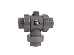 Hayward HCTN2600FV, 6" Ready for Actuation 3-Way TU Ball Valve CPVC w/FPM o-rings, flanged ends