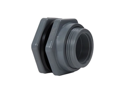 Hayward BFAS3012TES, 1-1/4" PP Bulkhead Fitting w/EPDM gasket; threaded x threaded end connections