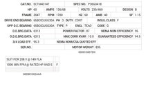 ECTM4314T Baldor AC Motors Nameplate