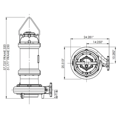 4SWH15036DS 62172044 Barmesa SW Submersible Pump Dimensions