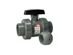 Hayward TB2075FZ, 3/4" CPVC True Union Ball Valve w/FPM o-rings; flanged end connections, drilled ball for N/AOCl