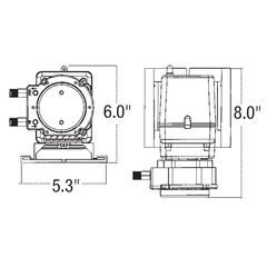 Stenner 45MFH7B3SUAA Classic Series Pump Dimensions