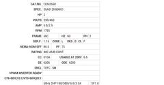 CEM3558 Baldor AC Motors Nameplate