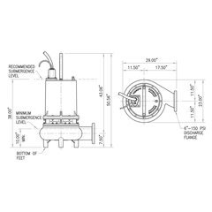 6BSE36044LDS 62170232 Barmesa Submersible Pump Dimensions