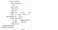 CEM3218T Baldor AC Motors Nameplate