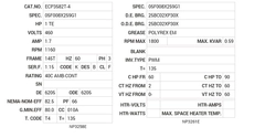 ECP3582T-4 Baldor AC Motors Nameplate