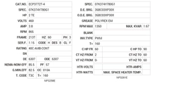 ECP3772T-4 Baldor AC Motors Nameplate