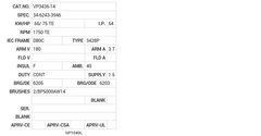 VP3436-14 Baldor DC Motors Nameplate
