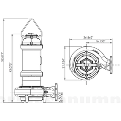 6SWM25044DS 62172112 Barmesa SW Submersible Pump Dimensions