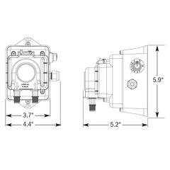 Stenner E10LHGA2S6 Econ LD Series Metering Pump Dimensions