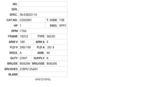 CDX2001 Baldor DC Motors Nameplate