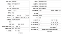 ECP3581T Baldor AC Motors Nameplate