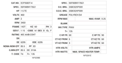 ECP3583T-4 Baldor AC Motors Nameplate