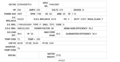 ECP84408TR-5 Baldor AC Motors Nameplate