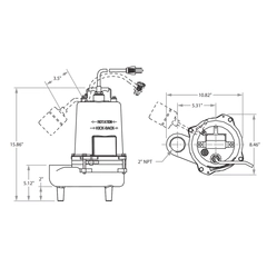 2BSE421 62180403 Barmesa Solids-Handling Pump Dimensions
