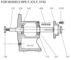 Goulds Pump Part 14L61 BEARING FRAME ASSEMBLY - XS