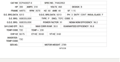 ECP44302T-4 Baldor AC Motors Nameplate