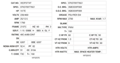 VECP3774T Baldor AC Motors Nameplate