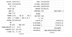 VECP3770T-4 Baldor AC Motors Nameplate