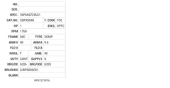 CDPX3545 Baldor DC Motors Nameplate