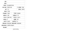 CDX7150 Baldor DC Motors Nameplate