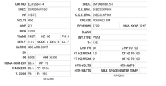 ECP3584T-4 Baldor AC Motors Nameplate