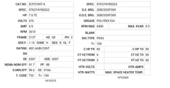ECP3769T-5 Baldor AC Motors Nameplate