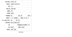 EM31120 Baldor AC Motors Nameplate