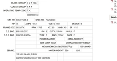 SUM77504-4 Baldor AC Motors Nameplate