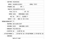 VEDM3545 Baldor AC Motors Nameplate