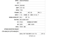 VENM3546 Baldor AC Motors Nameplate