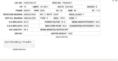 VHECP4313T Baldor AC Motors Nameplate