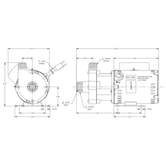 March Pumps 0809-0266-0100, 815-PL-C 115V Dimensions