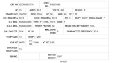 CECP84313T-4 Baldor AC Motors Nameplate