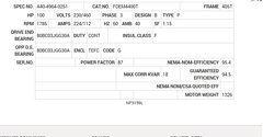FDEM4400T Baldor AC Motors Nameplate