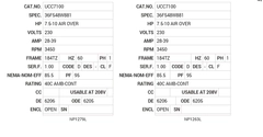 UCC7100 Baldor AC Motors Nameplate