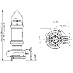 8SWL20036DS 62172216 Barmesa SW Submersible Pump Dimensions