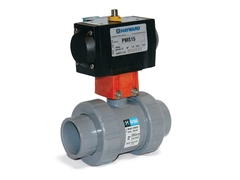 Hayward PMSTB207STEA9, Actuated 3/4" CPVC TU Ball Valve w/EPDM seals, socket/threaded ends, rack and pinion PMS Spring-Return Actuator incl.
