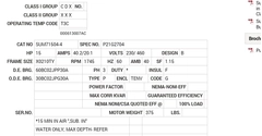 SUM71504-4 Baldor AC Motors Nameplate