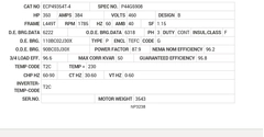 ECP49354T-4 Baldor AC Motors Nameplate