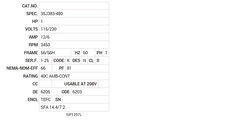 L3509M Baldor AC Motors Nameplate
