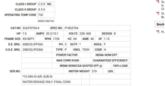 SUM70754-4 Baldor AC Motors Nameplate