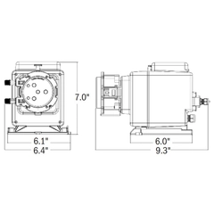 Stenner S3P01AA201N S10P Series Pump Dimensions